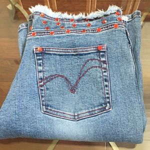 GUESS JEANS embellished flare jeans (size 10)